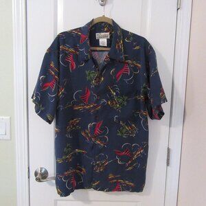 Patagonia Pataloha Mens Shirt Sz L Hawaiian Fishing Boat Design Vintage